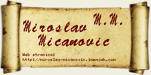 Miroslav Mićanović vizit kartica